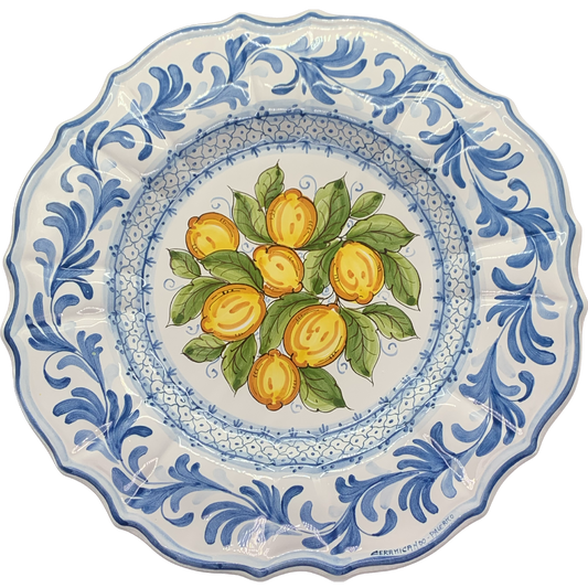 Scalloped plate with lemons