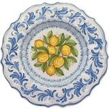Scalloped plate with lemons