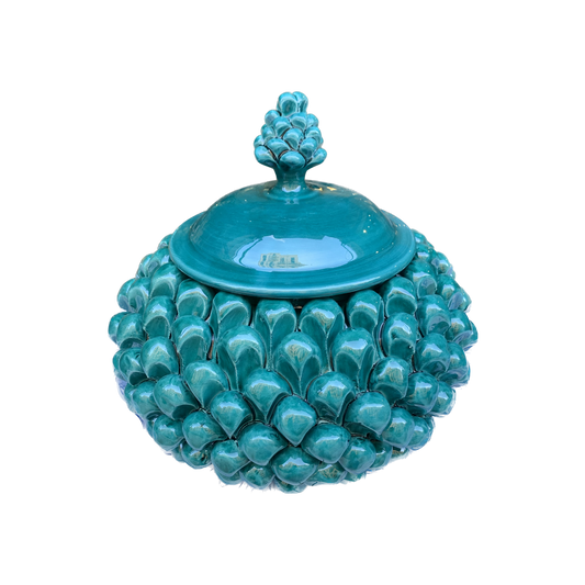 Ramina Green Pine Cone Biscuit Jar