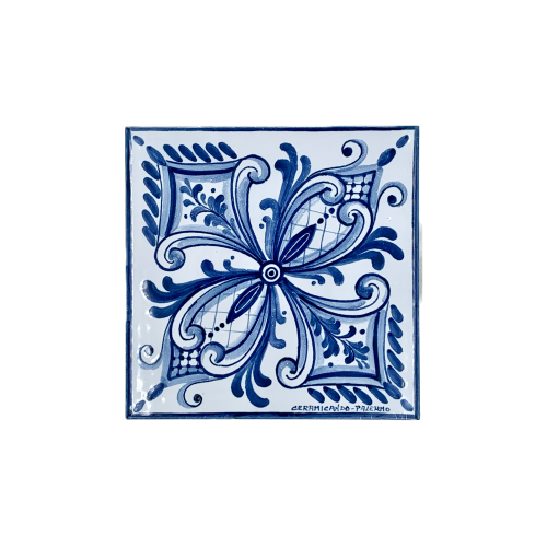 Caltagirone Brick White/Blue