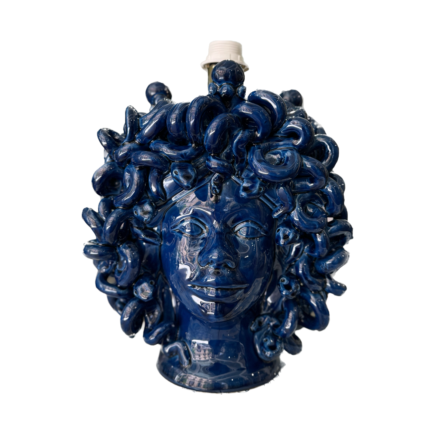 Medusa Head Lamp Antique Blue