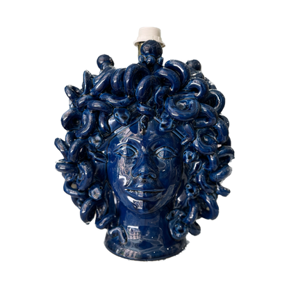 Medusa Head Lamp Antique Blue