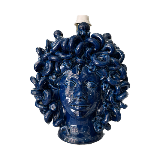 Medusa Head Lamp Antique Blue