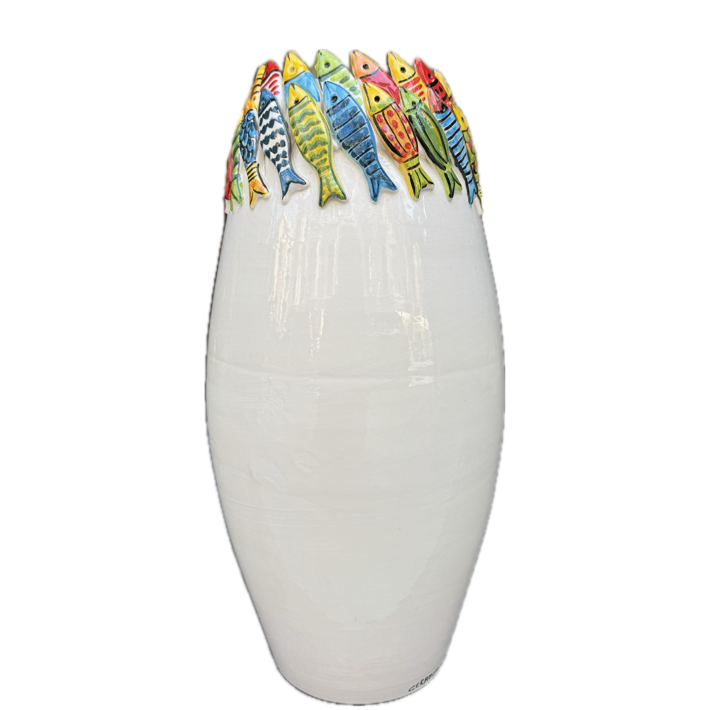 Vaso da tavolo pesci